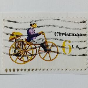 1970 US 6c Christmas Toy Tricycle Contemporary Stamp #1417 Used Cancelled